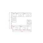 PRINCE VERDE CONCEPT 31 NAPPALI BÚTOR MAGASFÉNYŰ FEKETE-FEHÉR (203CM)