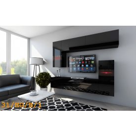   PRINCE VERDE CONCEPT 31 NAPPALI BÚTOR SZETT MAGASFÉNYŰ FEKETE (219CM)