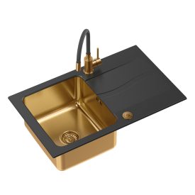   MICHAEL 111 Fusion mosogató rézkamrával szifonnal Maggie réz csapteleppel