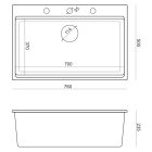 QUADRON BENEDICT egykamrás mosogató tartozékokkal GraniteQ HardRock