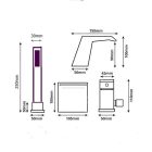 stellman Cascade 3 lyukú kádtöltő csaptelep  QATRO 002 fekete