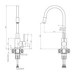 READY- SMART fekete gránit mosogató-CSAPTELEP rugalmas kifolyóval + FOLYADÉK ADAGOLÓ + szifon