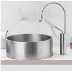 ROUND 40  kerek szatén acél mosdókagyló KLIKK DUGÓVAL