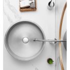 ROUND 40  kerek szatén acél mosdókagyló KLIKK DUGÓVAL