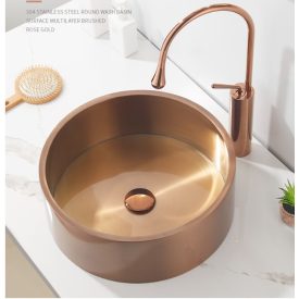 ROUND 40  kerek rose gold acél mosdókagyló KLIKK DUGÓVAL