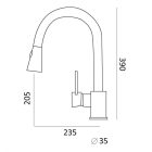 Stellma YOKO króm kihúzható konyhai csaptelep 