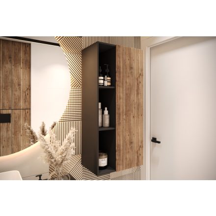 Mylife tawo függőleges fürdőszoba szekrény matt fekete