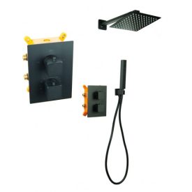   stellman VIVID TR2 termosztátos zuhanycsaptelep Ultra Slim 25 cm Fekete zuhany 