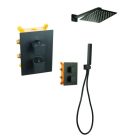 stellman VIVID TR2 termosztátos zuhanycsaptelep Ultra Slim 40 cm Fekete zuhany 